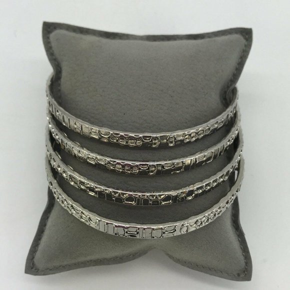 R.J. Graziano Jewelry - Graziano Silver-Tone Set Of 4 Bangle Bracelets